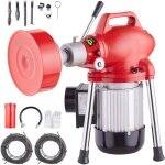 Machine de nettoyage de drain sectionnelle vevor 120ft x 5 / 8 pouces, tariere electrique de serpent ...
