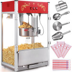 Vevor machine a pop corn 1615 w, appareil a pop - corn de comptoir electrique, grand bol de 454 g, avec ...