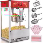Vevor machine a pop corn 1615 w, appareil a pop - corn de comptoir electrique, grand bol de 454 g, avec ...