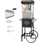 Vevor machine a pop corn avec chariot, appareil a pop - corn electrique 850 w, grand bol de 227 g pour ...