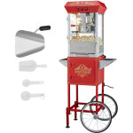 Vevor machine a pop corn avec chariot, appareil a pop - corn electrique 850 w, grand bol de 227 g pour ...