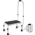 Vevor marchepied 1 marche capacite 150 kg marche pied en acier 3 hauteurs reglables avec poignee tabouret ...