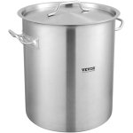 Vevor marmite traiteur 39, 7 l faitout avec couvercle diametre 35 cm hauteur 41 cm grand pot en acier ...