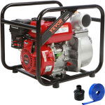 Vevor pompe a eau pour moteur a essence, 7, 6 cm, 7 cv, 265 gpm, levage de 142 pieds, aspiration de 22 ...