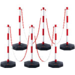 Vevor poteau de signalisation 6pcs poteau de delimitation sur socle remplissable hauteur reglable cone ...