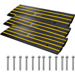 Vevor - rampe de seuil hauteur 6, 5 cm 3pcs rampes trottoir caoutchouc capacite charge 15 t rampe acces ...