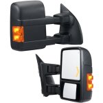 Retroviseurs de remorquage pliable, paire gauche et droit, miroir de remorquage chauffant electrique ...