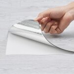 Vevor revetement de sol en vinyle auto - adhesif 9900 mm x 600 mm, dalle de sol diy en bois gris clair, ...