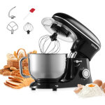 Vevor robot patissier domestique 1400 w, batteur sur socle 5, 68 l, mixeur a pate avec 6 + p vitesses, ...