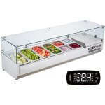 Saladette refrigeree a poser 155 w, vitrine refrigeree pour pizzeria, avec 4 1 / 3 casseroles et 4 1 ...