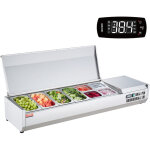 Vevor saladette refrigeree a poser 155 w, vitrine refrigeree pour pizzeria, avec 4 1 / 3 casserole et ...