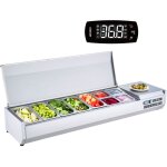 Saladette refrigeree a poser 165 w, vitrine refrigeree pour pizzeria, avec 5 1 / 3 casserole et 4 1 / ...