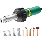 Vevor soudeur plastique air chaud, 1600 w, pistolet thermique pvc 50�c - 600�c, kit soudage de toiture ...