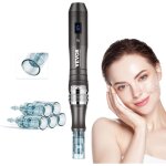 Vevor stylo de microneedling visage 5 aiguilles jetables, stylo derma electrique professionnel appareil ...