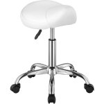 Vevor tabouret de selle a roulettes, capacite poids 204 kg, tabouret roulant ergonomique, hauteur reglable, ...