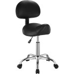 Vevor tabouret de selle avec support dorsal et roulettes, capacite poids 204 kg, tabouret roulant ergonomique, ...