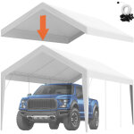 Mophorn - vevor toile deauvent de rechange pour abri de voiture, 6, 1x3 m, bache de tente de garage, ...