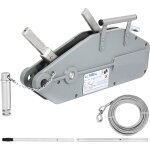 Vevor treuil manuel 1, 6 t, treuil de main corde 25 m, cable pour remorque auto bateaux, levier extensible ...