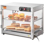 Vitrine chauffante commerciale a 2 niveaux, presentoir a chaud 800 w avec lumiere, controle de temperature ... Vitrine chauffante commerciale a 2 niveaux, presentoir a chaud 800 w avec lumiere, controle de temperature ...