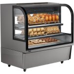 Vevor vitrine refrigeree commerciale 505 l, vitrine a patisserie 2 niveaux, refrigerateur avec eclairage ...