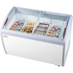 Vitrine refrigeree a creme glacee commerciale, comptoir a glace 362 l, congelateur mobile avec dessus ...