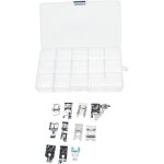 Vhbw lot de 11 pieds presseurs pour machine � coudre courante � tige basse - kit universel de pieds de ...
