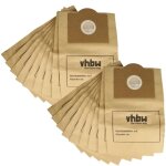 20x sacs compatible avec rowenta bully ru 814, ru 824, ru 90, wet & dry aspirateur - papier, 32cm x 19cm ...