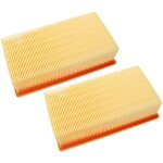 Lot de 2x filtres pliss� plat compatible avec k�rcher nt 375 eco, nt 351 eco profi aspirateur sec / humide, ...