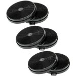 6x filtres  charbon actif compatible avec indesit hi561, hi591 hotte aspirante - 20, 2 cm - vhbw