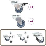 Vidaxl - 8 pcs roulettes pivotantes doubles 50 mm - roulettes pivotantes - roulettes double - chariots ...