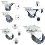Vidaxl - 8 pcs roulettes pivotantes doubles 50 mm - roulettes pivotantes - roulettes double - chariots ...