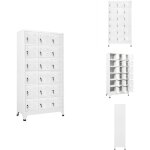 Vidaxl - armoire  casier avec 18 compartiments mtal 90x40x180 cm - armoire mtallique - meuble rangement ...
