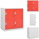 Vidaxl - armoire  casiers gris clair et rouge 90x45x92, 5 cm acier - armoire  casiers - meuble de rangement ...