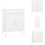Vidaxl - armoire de rangement blanc 80x35x101, 5 cm acier - meuble de rangement - armoire blanche - armoire ...
