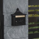 Vidaxl bo�te aux lettres murale noir 40, 5 x 16 x 45 cm aluminium coul�