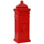 Vidaxl - bo�te aux lettres � pilier aluminium vintage antirouille rouge