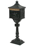 Vidaxl - bo�te aux lettres sur pied aluminium vintage antirouille vert