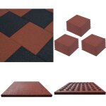 Vidaxl - carreaux de protection antichoc 18pc caoutchouc 50x50x3cm rouge - carrelages exterieur - tapis ...