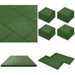 Vidaxl - carreaux de protection antichoc 24pcs caoutchouc 50x50x3cm vert - carrelages de scurit - carreau ...