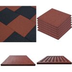 Vidaxl - carreaux de protection antichoc 6pcs caoutchouc 50x50x3cm rouge - carrelages de scurit - tapis ...