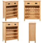 Vidaxl - casier  bouteilles 72 x 32 x 90 cm bois de chne massif - casier  vin - casiers  vin - home ...