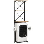 Vidaxl - cave � vin tracteur blanc 49x31x172 cm bois de manguier solide