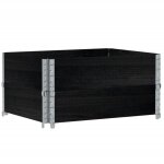 Colliers de palette 2 pcs noir 80x60 cm bois de pin solide vidaxl