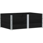 Vidaxl - colliers de palette 3 pcs noir 150x100 cm bois de pin solide