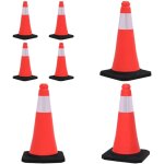 Cnes de signalisation rflchissants  base lourde 4 pcs 50 cm - cne de signalisation - cnes de signalisati ...