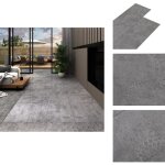 Vidaxl - dalles de plancher pvc autoadhsif 5, 21 m 2 mm gris bton - parquet pvc - carrelage imitation ...