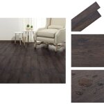 Vidaxl - dalles de plancher pvc autoadhsif 5, 21 m 2 mm marron fonc - parquet imitation bois - carrelage ...