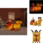 Dcoration gonflable de pre nol et renne  led 130 cm - dcoration de noel - dcorations lumineuses ...