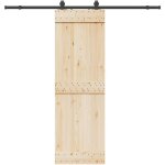 Vidaxl kit de quincaillerie de porte coulissante 213 cm acier noir