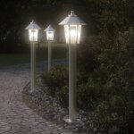 Lampadaire d'ext�rieur argent� 80 cm acier inoxydable - vidaxl